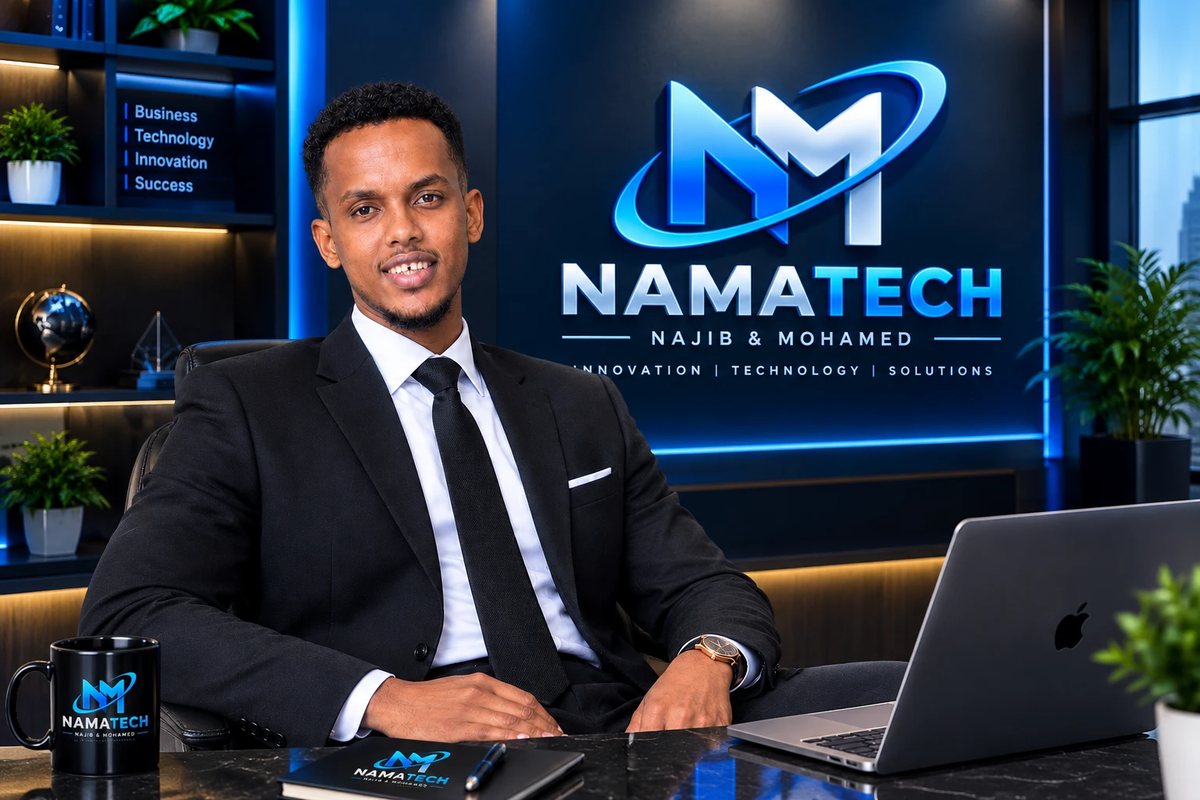 Portrait of Najeb Jama Saed, Co-founder of NAMA Technologies